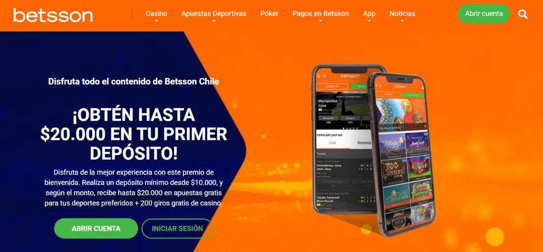 Sitio oficial de Betsson Chile Betsson casino Chile