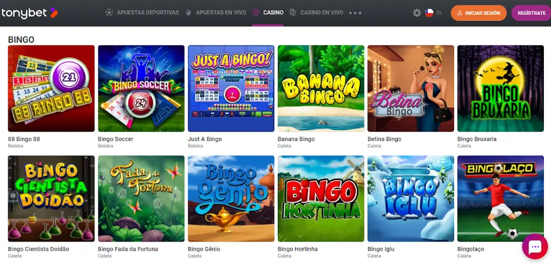 Bingo en TonyBet casino Bingo casinos online tonybet